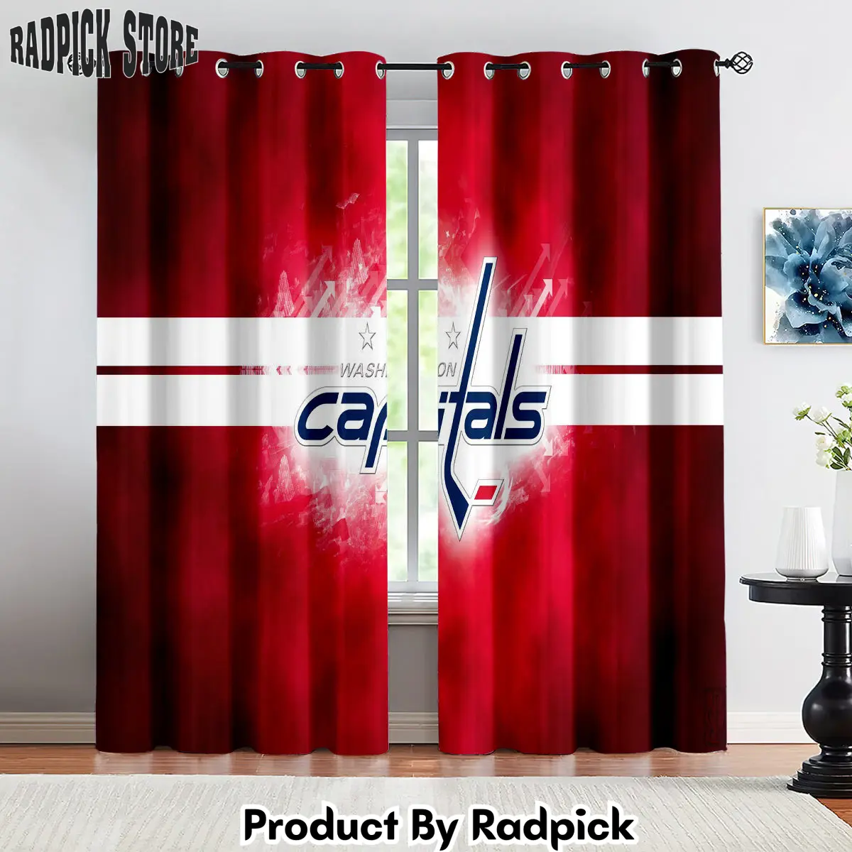 Radpick washington capitals hockey league curtains drapes for window treatment set 10 v0t rp852161